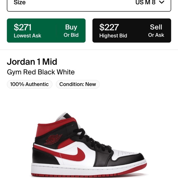 Jordan 1 Mid Gym Red/Black/White🔥🖤 - Picture 3 of 3